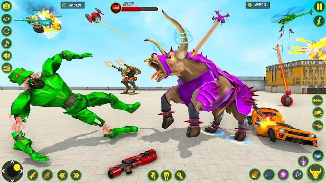 Bull Robot Car Game:Robot Game [MOD: безлимитные деньги и топливо] Screenshot 3