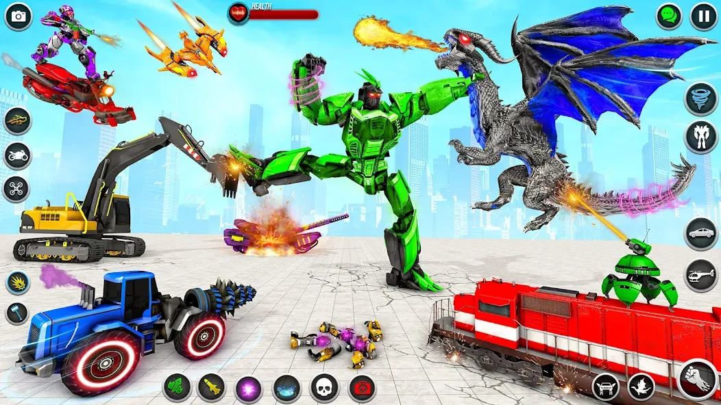 Dino Robot - Car Robot Games [MOD: разблокированы все роботы и машины] Screenshot 5
