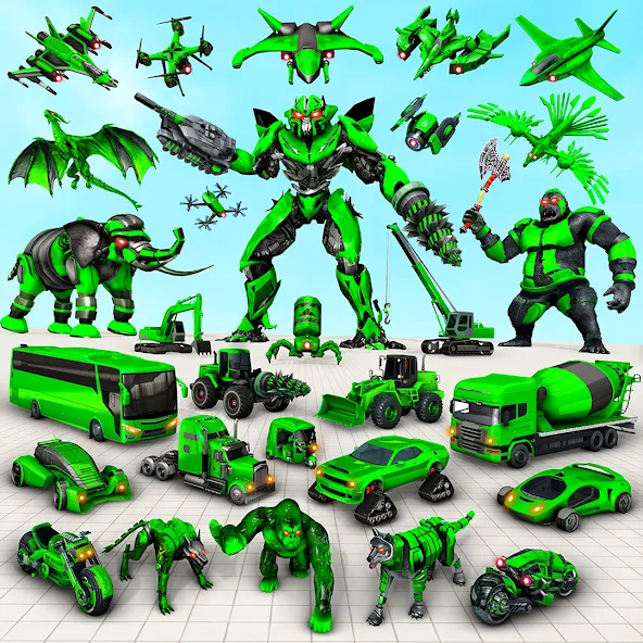 Multi Animal Robot Car Games [MOD: разблокированы все роботы и машины] Screenshot 1