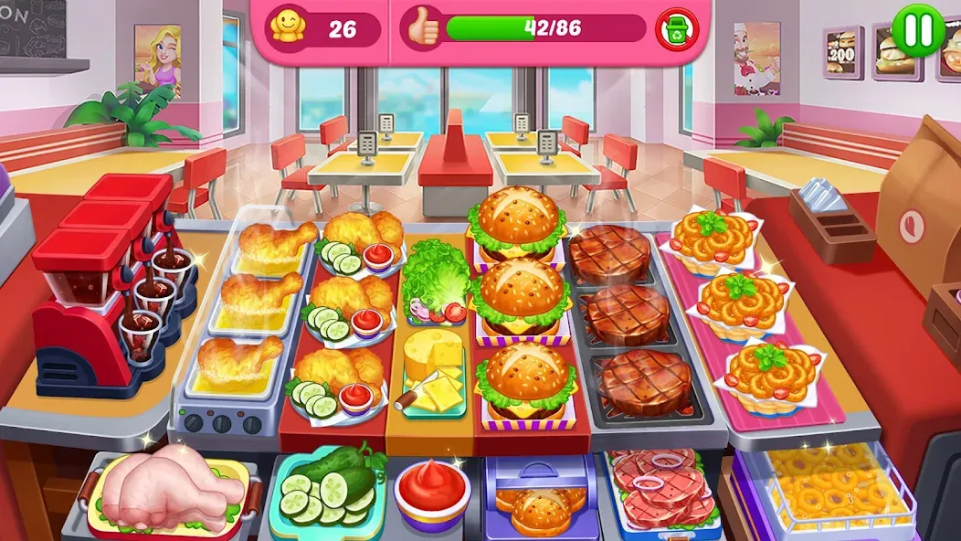 Crazy Cooking Diner: Chef Game [MOD: безлимитные деньги и все уровни] Screenshot 1