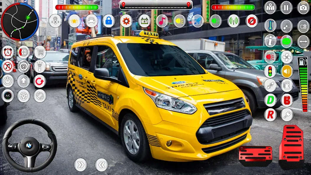 US Taxi Game 2023-Taxi Driver [MOD: безлимитные деньги и топливо] Screenshot 3