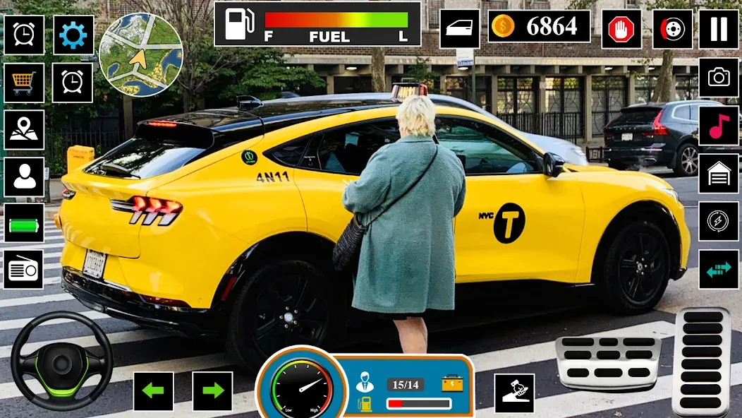 US Taxi Game 2023-Taxi Driver [MOD: безлимитные деньги и топливо] Screenshot 4