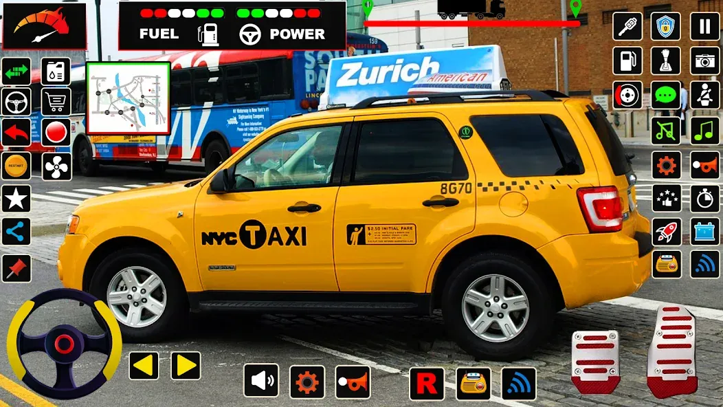 US Taxi Game 2023-Taxi Driver [MOD: безлимитные деньги и топливо] Screenshot 5