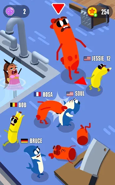 Sausage Wars.io [MOD: без рекламы и все скины] Screenshot 1