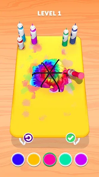 Tie Dye [MOD: безлимитные деньги и все уровни] Screenshot 1