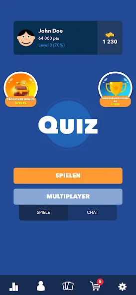 Super Quiz - Wissens Deutsch [MOD: безлимитные подсказки и открыты все вопросы] Screenshot 1