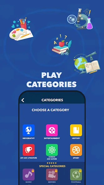 General Knowledge Quiz [MOD: безлимитные подсказки и открыты все категории] Screenshot 4