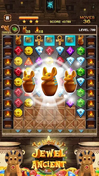 Jewel Ancient Pyramid Treasure [MOD: безлимитные монеты и жизни] Screenshot 2
