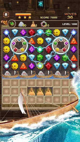 Jewel Ancient Pyramid Treasure [MOD: безлимитные монеты и жизни] Screenshot 3