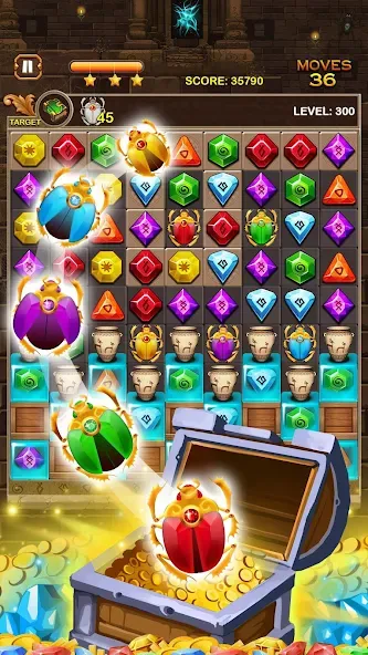 Jewel Ancient Pyramid Treasure [MOD: безлимитные монеты и жизни] Screenshot 5