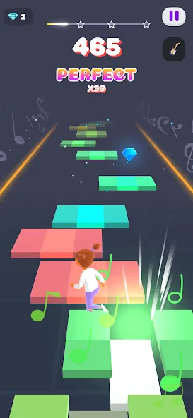 Melody Run - Cute Popcat Music [MOD: без рекламы и все песни открыты] Screenshot 2