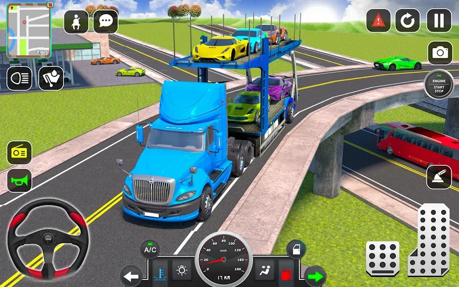 Trailer Truck Car Transport 3D [MOD: безлимитные деньги и всё открыто] Screenshot 2