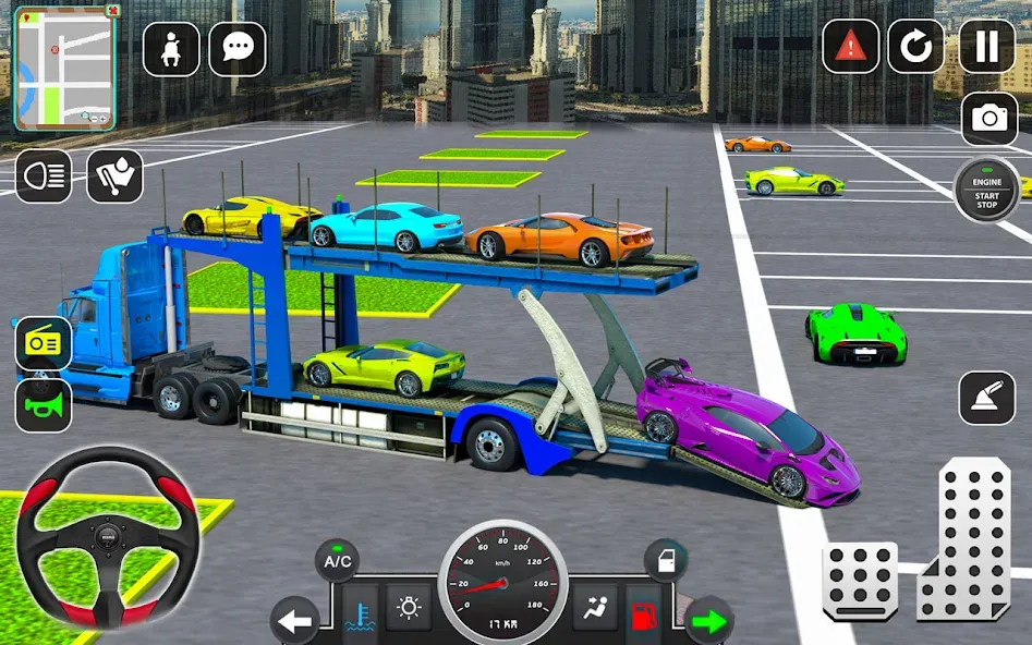 Trailer Truck Car Transport 3D [MOD: безлимитные деньги и всё открыто] Screenshot 3