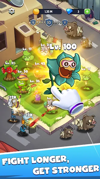 Merge Plants – Monster Defense [MOD: безлимитные монеты и усиленные растения] Screenshot 4