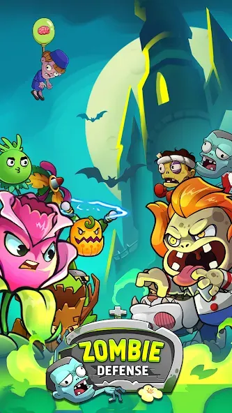 Zombie Defense - Plants War [MOD: безлимитные деньги и мощные растения] Screenshot 1