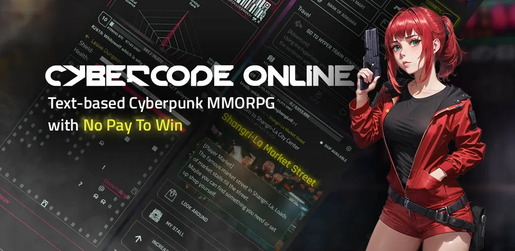 CyberCode Online -Text MMORPG [MOD: неограниченные ресурсы и быстрый прогресс] Screenshot 1