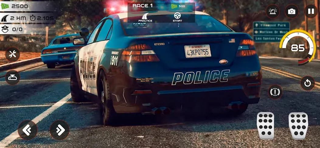 Highway Police Chase Simulator [MOD: безлимитные деньги и топливо] Screenshot 2