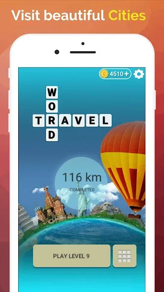 Word Travel: Wonders Trip Game [MOD: безлимитные подсказки и монеты] Screenshot 2