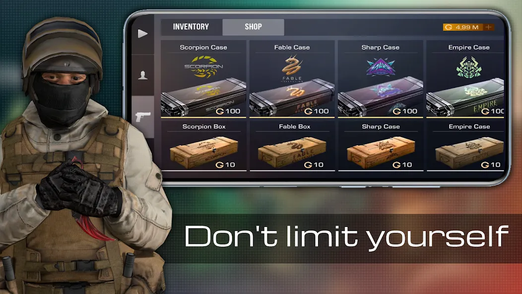 Case guns Simulator Standoff 2 [MOD: открыты кейсы и много золота] Screenshot 4