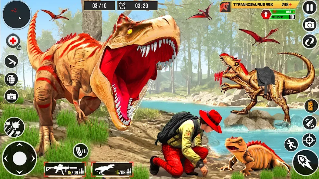 Real Dino Hunter 3D Gun Games [MOD: безлимитные патроны и оружие] Screenshot 1