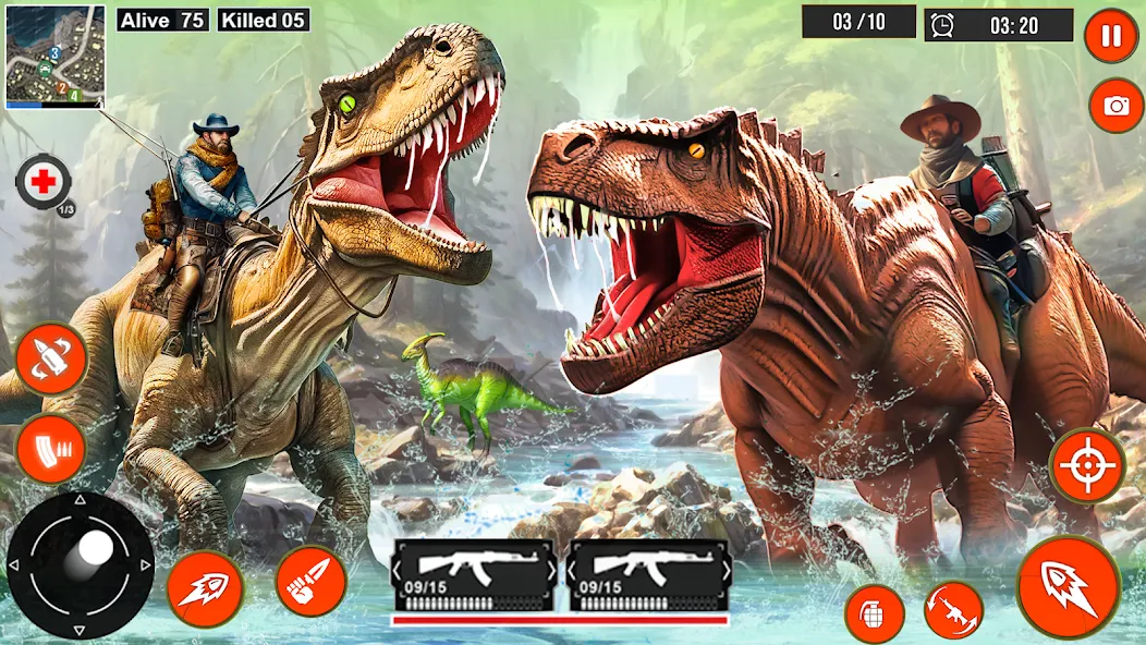 Real Dino Hunter 3D Gun Games [MOD: безлимитные патроны и оружие] Screenshot 2