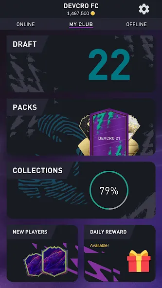 DEVCRO 22 - Draft, Packs [MOD: безлимитные монеты и открыты паки] Screenshot 2