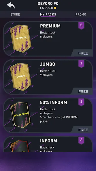 DEVCRO 22 - Draft, Packs [MOD: безлимитные монеты и открыты паки] Screenshot 3