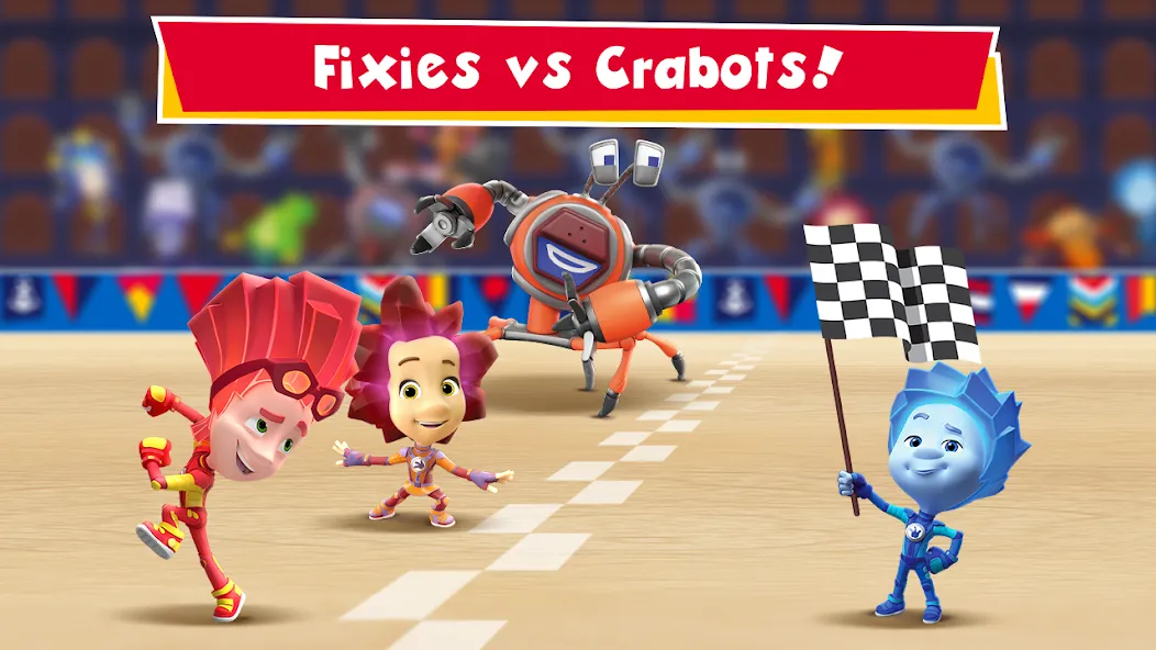 Fixies vs Crabots: Cool Game! [MOD: безлимитные деньги и все уровни] Screenshot 1