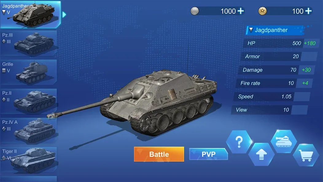 Ace Tank [MOD: безлимитные деньги и мощные танки] Screenshot 1