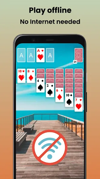 Klondike Solitaire Offline [MOD: подсказки без ограничений и отмена ходов] Screenshot 2