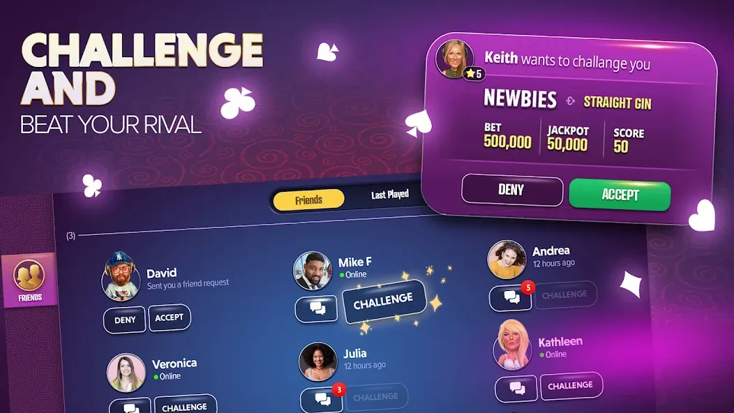 Gin Rummy Extra - Online Rummy [MOD: безлимитные монеты и премиум-функции] Screenshot 3