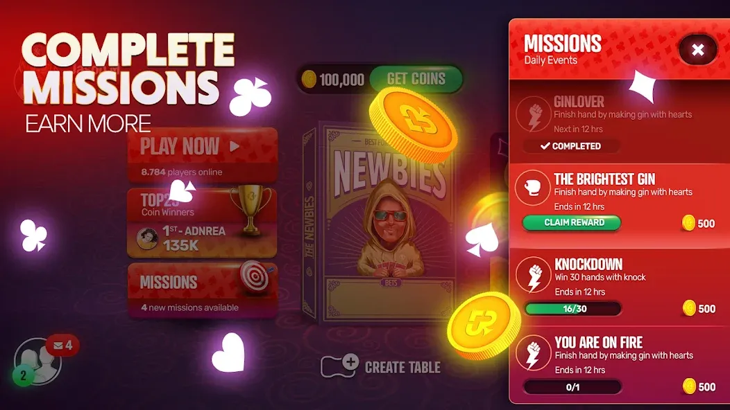 Gin Rummy Extra - Online Rummy [MOD: безлимитные монеты и премиум-функции] Screenshot 4