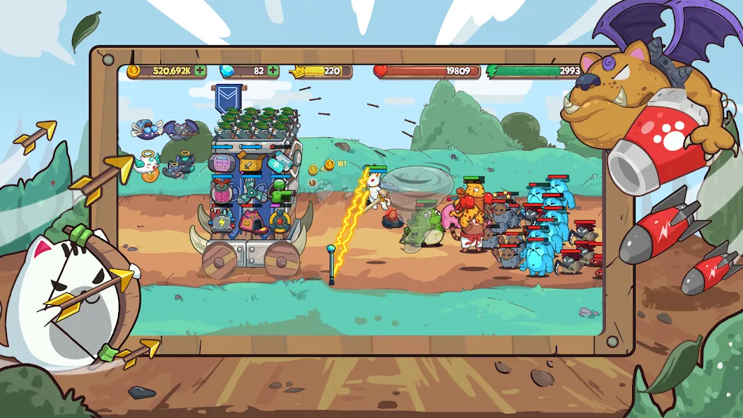 CatnRobot Idle TD: Battle Cat [MOD: безлимитные деньги и усиленные башни] Screenshot 1