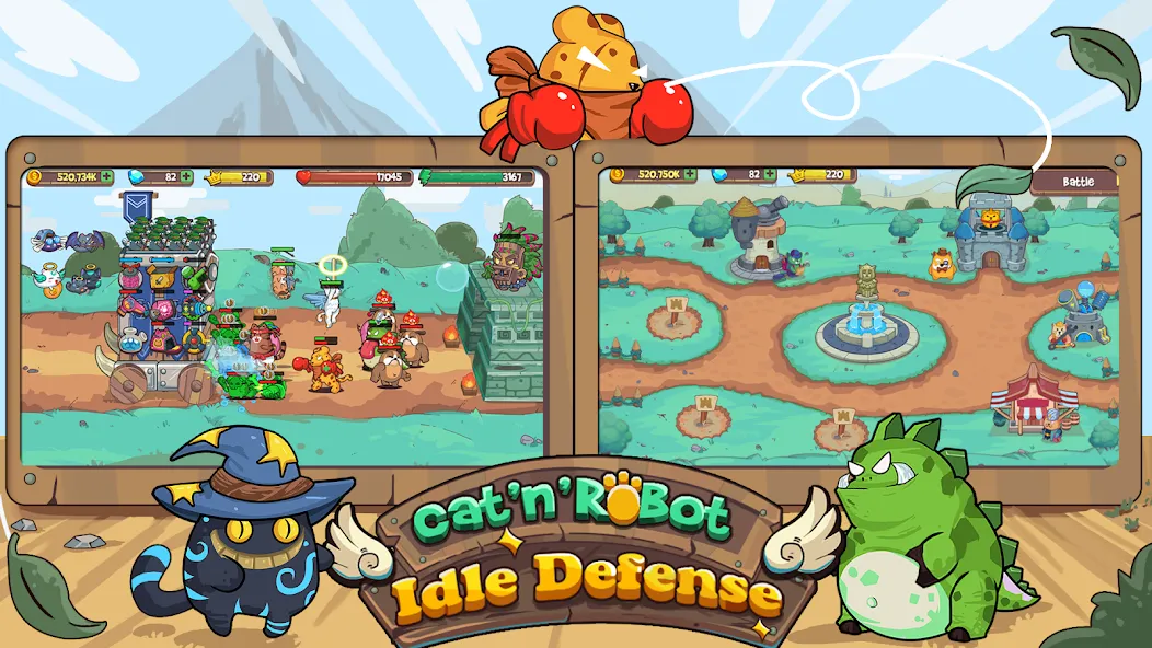 CatnRobot Idle TD: Battle Cat [MOD: безлимитные деньги и усиленные башни] Screenshot 2