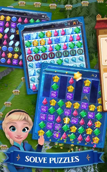 Disney Frozen Free Fall Games [MOD: безлимитные жизни и кристаллы] Screenshot 1