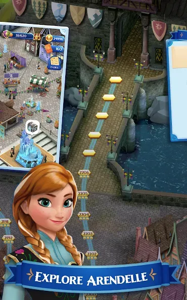 Disney Frozen Free Fall Games [MOD: безлимитные жизни и кристаллы] Screenshot 4