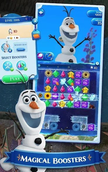 Disney Frozen Free Fall Games [MOD: безлимитные жизни и кристаллы] Screenshot 5