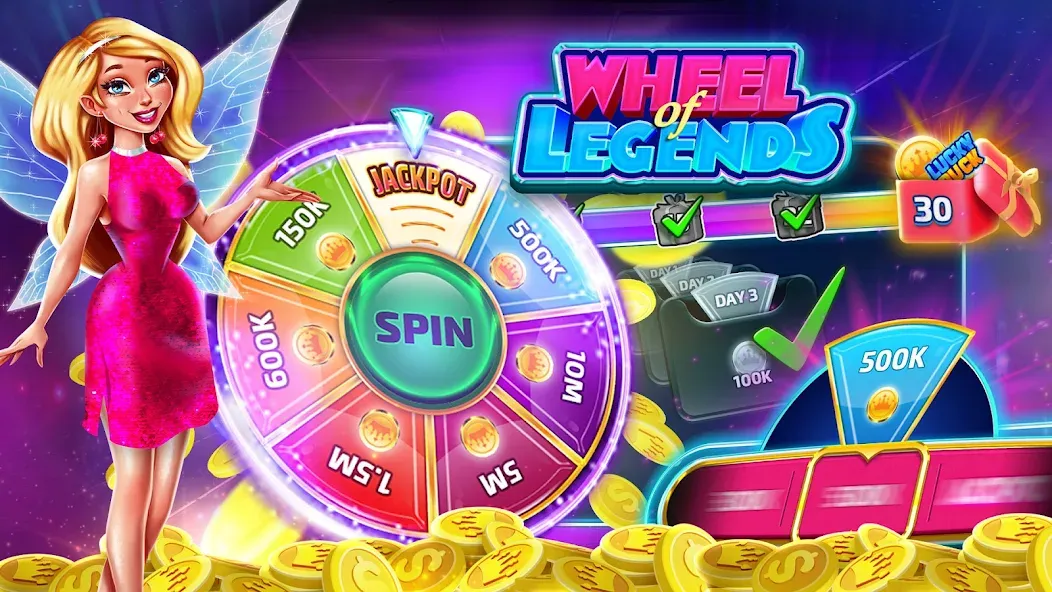 Best Casino Legends 777 Slots [MOD: бездепозитные бонусы и удачные спины] Screenshot 4