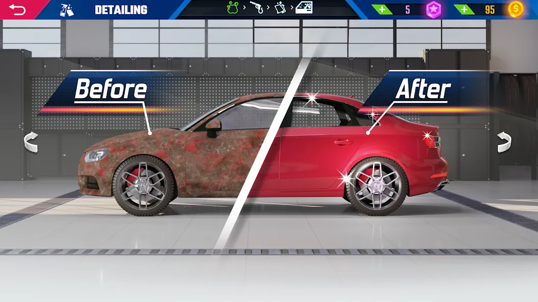 Car Detailing Simulator 2023 [MOD: безлимитные деньги и все машины] Screenshot 2