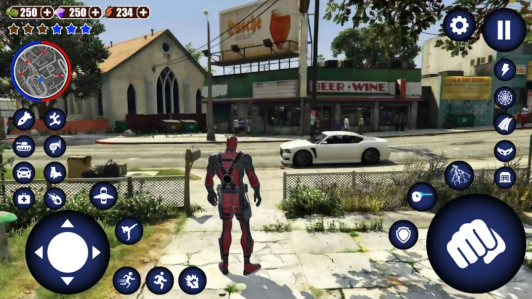 Miami Rope Hero Spider Game 2 [MOD: безлимитные деньги и оружие] Screenshot 1