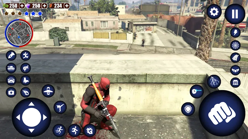 Miami Rope Hero Spider Game 2 [MOD: безлимитные деньги и оружие] Screenshot 4