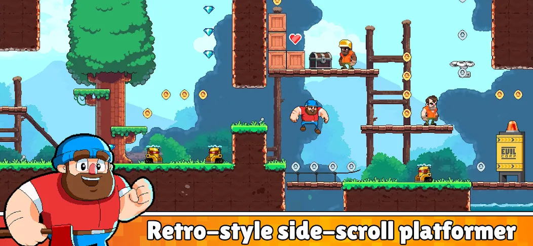 Timberman The Big Adventure [MOD: открыты все уровни и герои] Screenshot 3