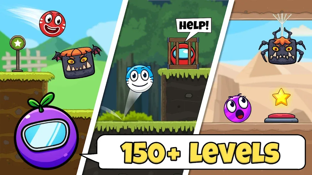 Red Ball Roller [MOD: бесконечные жизни и все уровни открыты] Screenshot 2
