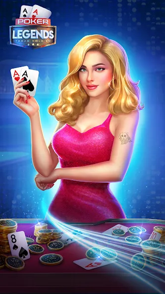 Poker Legends - Texas Hold'em [MOD: безлимитные фишки и премиум разблокирован] Screenshot 1