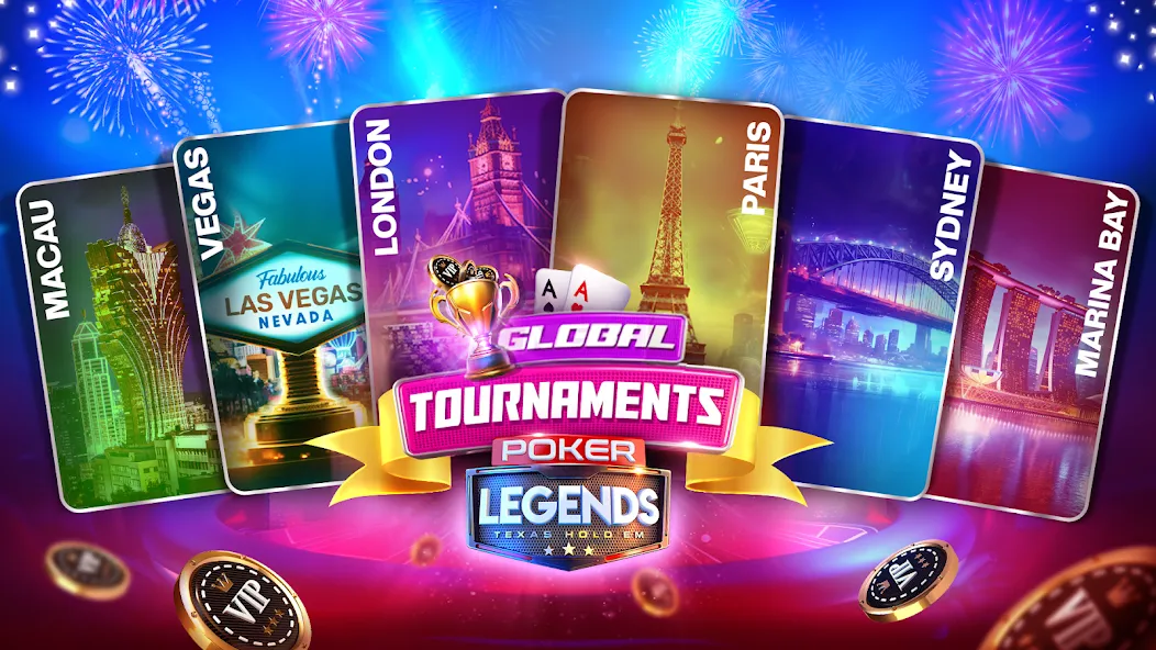 Poker Legends - Texas Hold'em [MOD: безлимитные фишки и премиум разблокирован] Screenshot 3