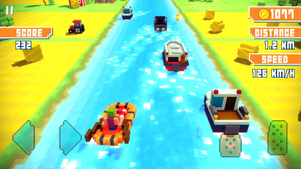 Blocky Highway: Traffic Racing [MOD: безлимитные деньги и топливо] Screenshot 2