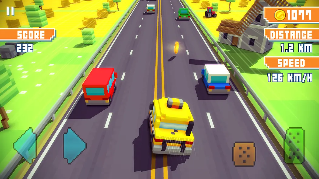 Blocky Highway: Traffic Racing [MOD: безлимитные деньги и топливо] Screenshot 5