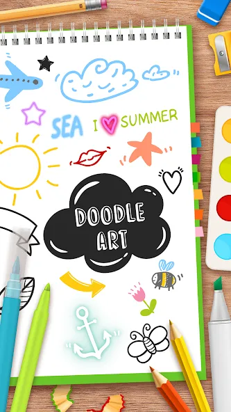 Draw Doodle - Kids drawing [MOD: разблокированы все инструменты рисования] Screenshot 1