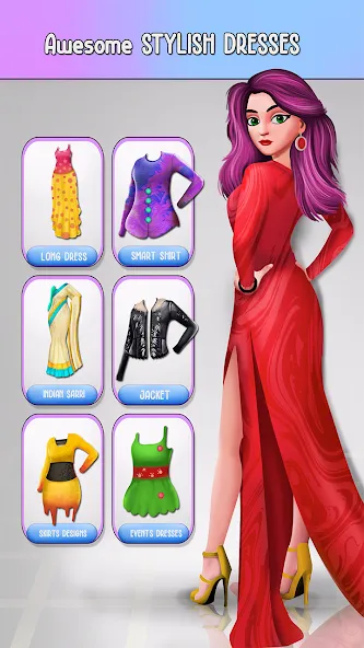 Fashion Stylist Makeup Dressup [MOD: безлимитные деньги и все наряды] Screenshot 2