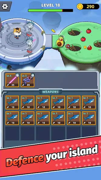 Merge Weapons：Air Island TD [MOD: много денег и ресурсов] Screenshot 4